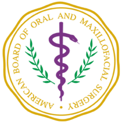 American Board of Oral and Maxillofacial Surgery Board Certified seal